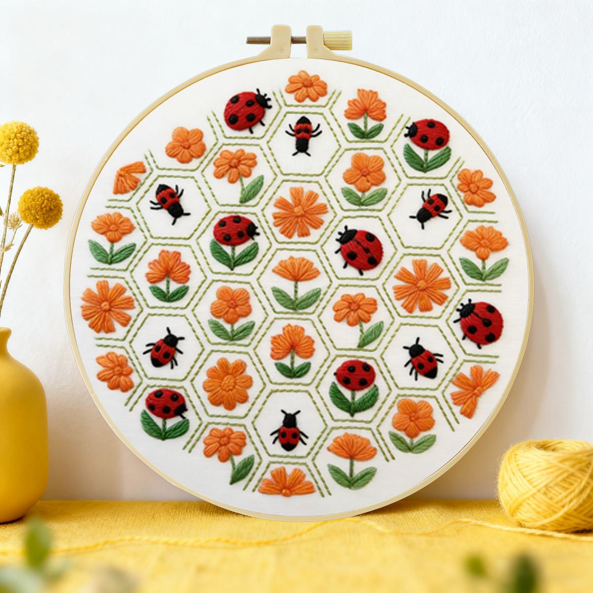 Embroidery Lady Bug - 1 pezzo 20X20CM/15X15CM 7.87/6.3 pollici Kit