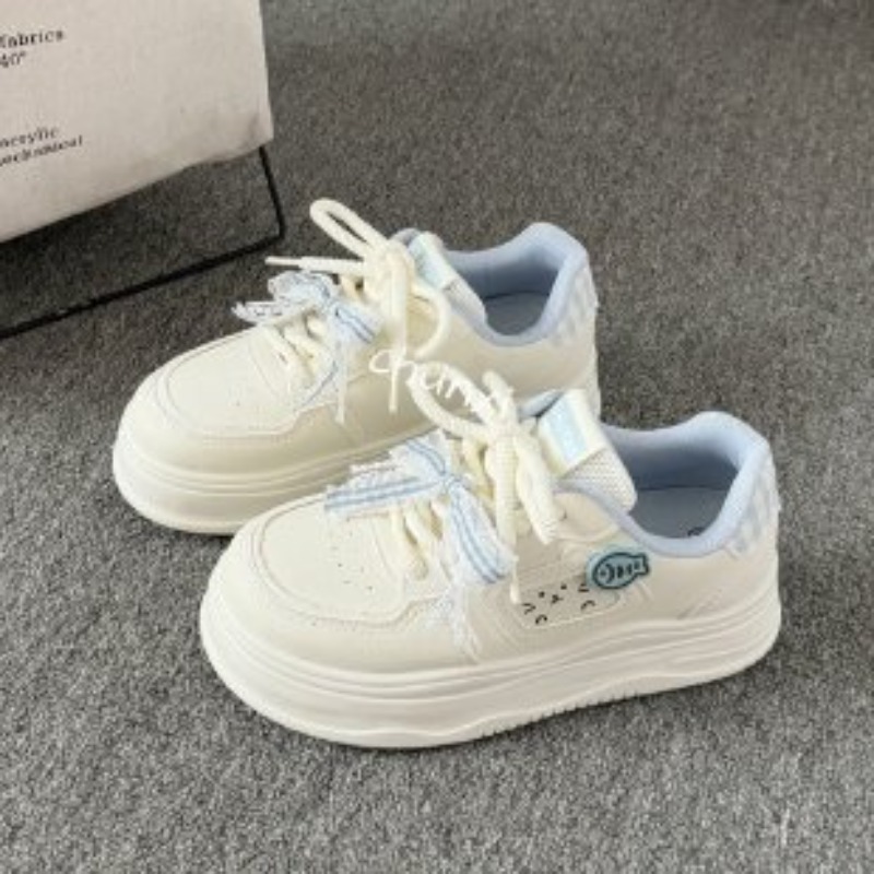 Embroidery Garments - Sneakers con plateau bianche da donna