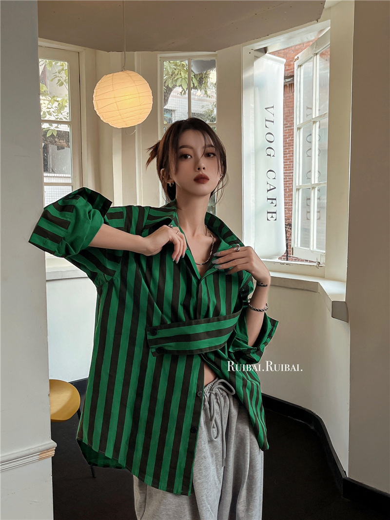 Camicia a righe coreana con pe - Embroidery Online recensione e prezzo